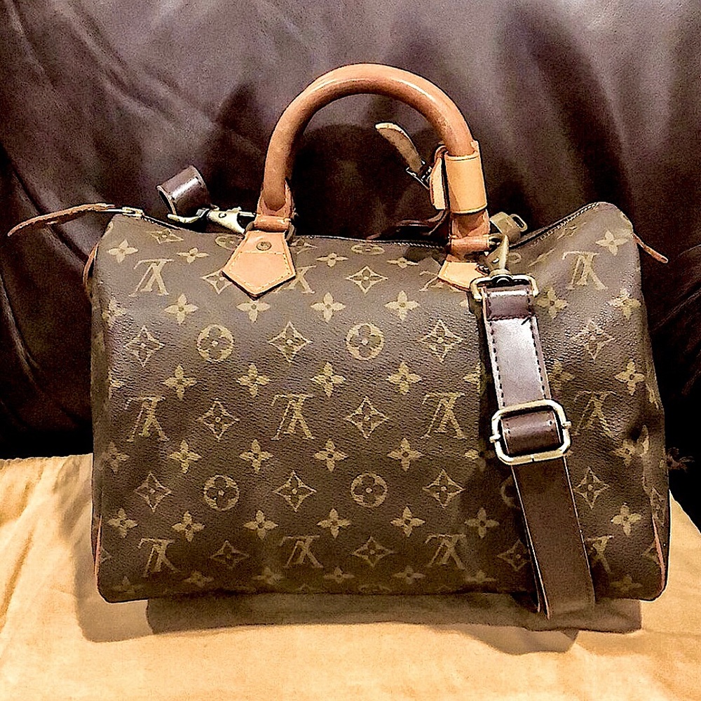 LOUIS VUITTON Monogram Speedy 30 Top Handle Boston Travel Day Bag 891FC - Picture 4 of 17